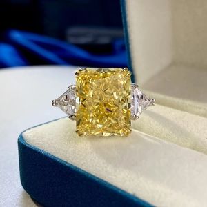 Yellow diamond engagement wedding ring
